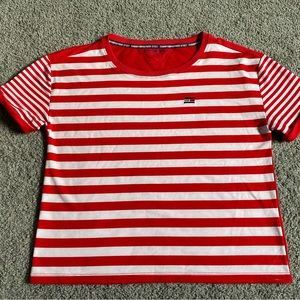 Tommy hilfiger sport shirt top blouse size M red short sleeve